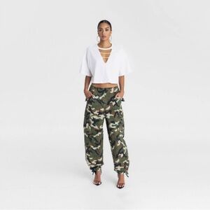 KBB by Kahlana Women's Camouflage Cargo Fatique Crossover Waist Joggers NWT